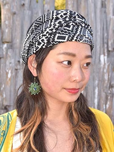 Amazon Co Jp チャイハネ ジオメ柄ヘアバンドターバン Jtyp02 Free ブラック ジュエリー