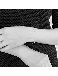 BENIQUE Pulsera para Mujer   Chapado en oro de 14 quilates, plata de ley 925, chapado en oro rosa, delicada y delicada cadena de cuentas minimalista para apilamiento de capas, regalos para mujeres, fabricado en EE. UU., 6.5 pulgadas + 1 pulgada ajustable