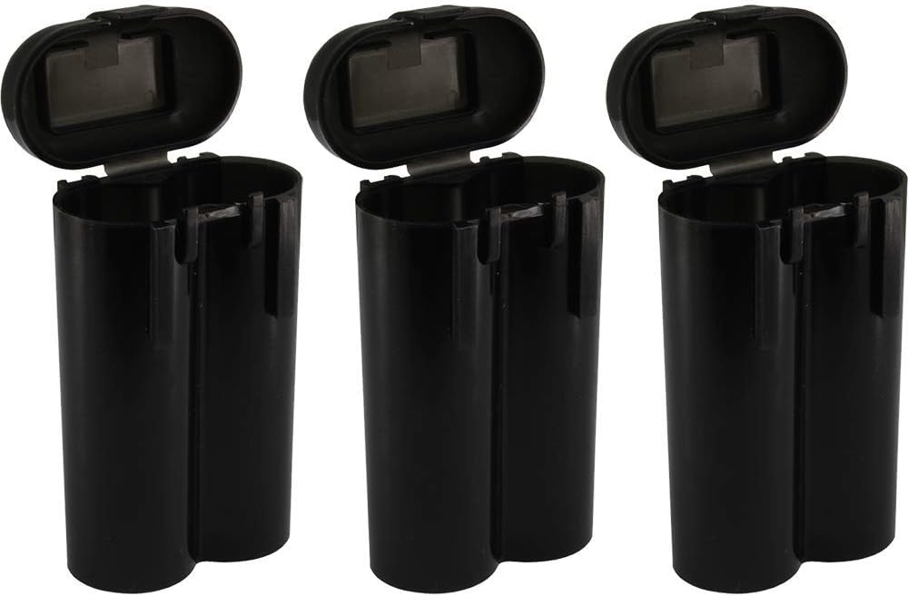 3 Black 18650 & CR123A 2 Battery Holder Storage Case for 18650 Batteries