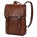 Vbiger Men Vintage PU Leather Backpack Laptop Backpack School Bookbag for Men (Brown)