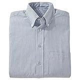 Ed Garments Women's Button Down Oxford Shirt, BLUE STRIPE, Medium