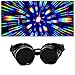 GloFX Black Padded Diffraction Goggles, Tinted Lenses, Limited Edition – Raves, EDM Festival Accessories, Light Shows, Club, Concert Wear - 3D Rainbow Prism Fractal Kaleidoscope