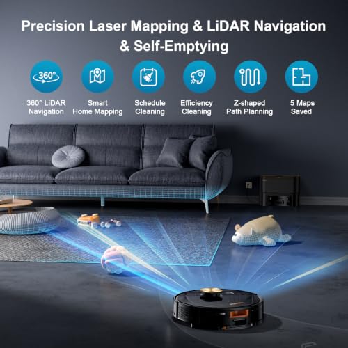 Robot Vacuum and Mop, 11500 Pa Suction, 3-in-1 Robotic Vacuum with Smart photo 10