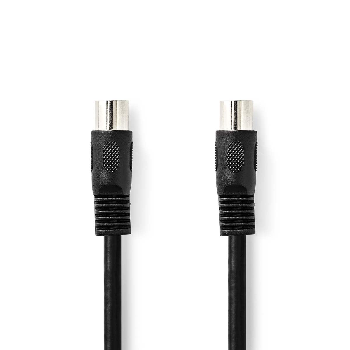 NEDIS DIN Audio Cable | DIN 5-Pin Male | DIN 5-Pin Male | Nickel Plated | 2.00 m | Round | PVC | Black | Label