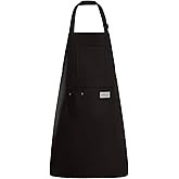LOHYILYE Kitchen Apron, Chef Aprons for Men Women with 5 Pockets Pen Holder, Adjustable Bib BBQ Work Apron for Cooking Baking