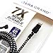 Tera Grand - Apple MFi Certified Lightning to USB-A Braided Cable for iPhone 13/12/11 Pro Max Mini, SE XS Max XR X, 8/7/6 Plus, iPad, AirPods, 4 ft Black/White, (APL-WI114-BKWH)