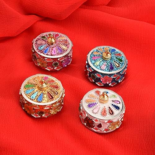 Angelic Iron Sindoor Box (5 cm x 5 cm x 5 cm, Set of 4)