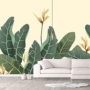 Wall Murals for Bedroom Green Plants Animals Removable Wallpaper Peel and Stick Wall Stickers - 66x96 inches