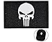 U-LIAN USA Flag Patch Tactical Morale Patch USA Flag Punisher Skull Patch Embroidered Hook&Loop Fastener Backing Military Emblem (Black)