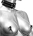 Lovess Women Sexy Collar& Necklace Nipple Clamps Bondage PU Leather Fetish Fantasy Beginner's Fetish Role Play Erotic Toys