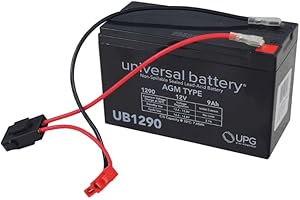 AlveyTech 12 Volt 9 Ah Replacement Battery for Rollplay Nighthawk Kid Ride-On Toy - 12V Sealed Lead Acid Batteries for Kids Electric Power Car, ATV, Scooter, and Toys, Plug N Play Parts, with Harness