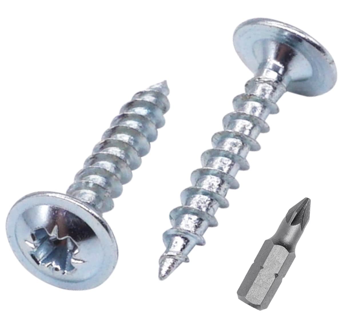 SKIR'CO (100 pcs) Zinc Plated Steel 3.5 x 20 mm Silver Wood Screws, Metal Screws, Wafer Head, Pozidriv, Self Tapping โ image 1
