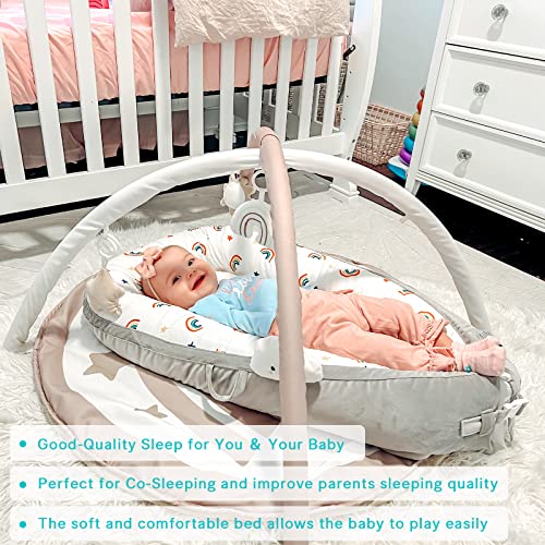 Hiseeme Baby Lounger Baby Nest, Premium Breathable Natural Cotton