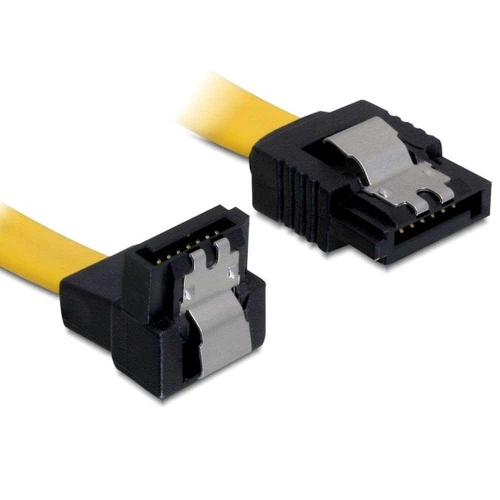 Delock Cable SATA 6 GB/s 50 cm Yellow Down/Straight Metal