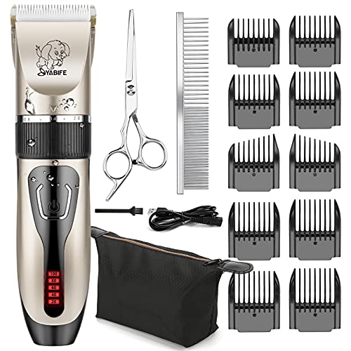 Dog Clippers, USB Rechargeable Cordless Dog Grooming Kit, Electric Pets