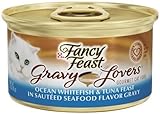 Purina Fancy Feast Wet All Natural Canned Cat Food Ocean Whitefish and Tuna Feast in Sauteed Seafood Flavor Gravy Lovers 3-OZ/12 Cans