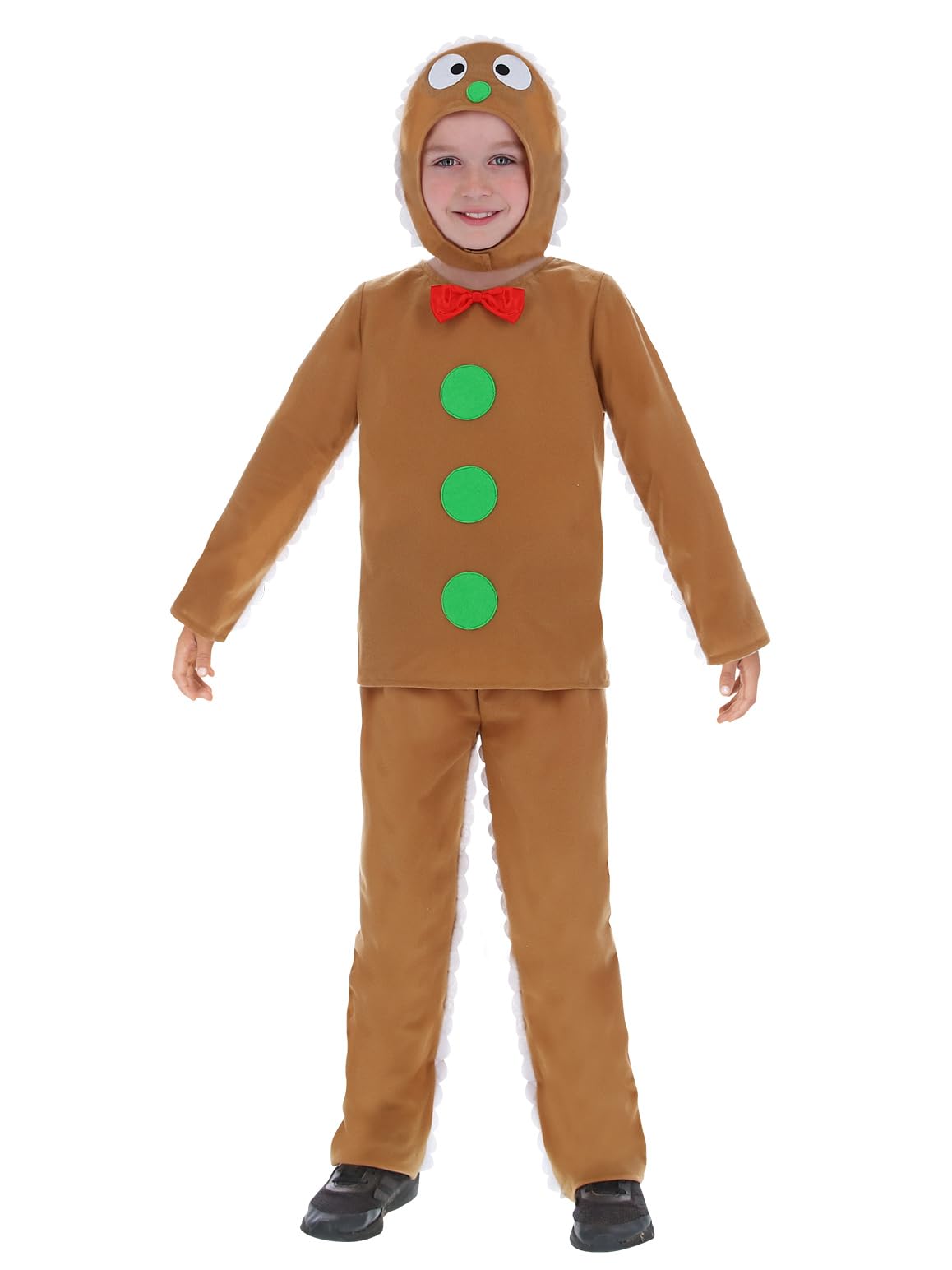 Smiffys Child’s Gingerbread Man Costume – Fancy Dress for Boys & Girls – Storybook Character Outfit for World Book Day, School Plays Dress-Up – Includes Top, Trousers & Hood - Age 10-12