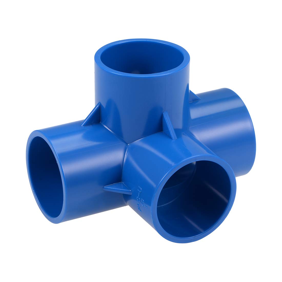 sourcing map 4-Way Elbow PVC Pipe Fitting Furniture Grade 40mm Size Tee Corner Fittings Blue 2pcs