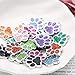JETEHO 24 Pcs Dog Cat Paw Chunk Snap Button Charms Pendants Crystal Beads for Snap Bracelet DIY Necklace Jewelry Making