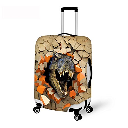 ThiKin 3D dinosaur Printed Luggage Protector Suitcase Cover Fits 18-30 Inch