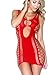 Sexy Seamless Cut Out Red Fishnet The Mini Dresses Chemise Lingerie for Women for Sex