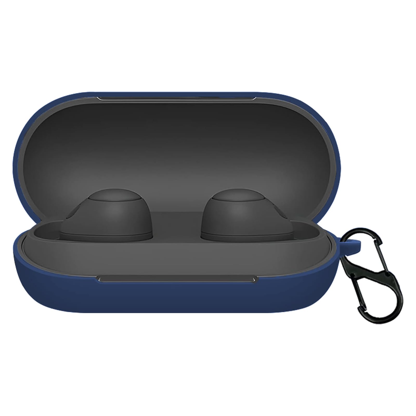KUSINHOKA Case for Sony WF-C700N with Carabiner,Anti-Scratch Premium Soft Silicone Full Protective Case, Shockproof Ultra Slim Headphone Protective Case for Sony WF-C700N,Dark Blue