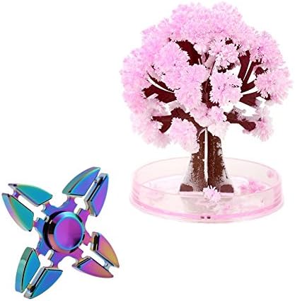 FINGER SPINNER Casual Toys 2pcs Set Magic Sakura Trees + Hand Spinner Toy Relieve Stress Blossom Decorative Birthday Gifts Toys