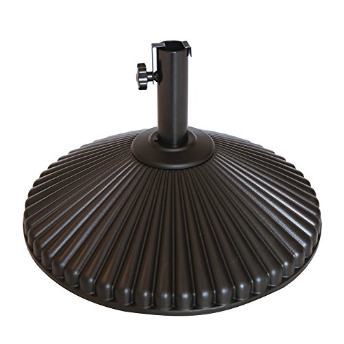 Abba Patio 50 lbs Round Patio Umbrella Base Recyclable Plastic 23.4 inch Diameter Outdoor Umbrella Stand Holder, Brown