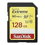 SanDisk 128GB Extreme SDXC UHS-I Memory Card - 90MB/s, C10, U3, V30, 4K UHD, SD Card - SDSDXVF-128G-GNCIN