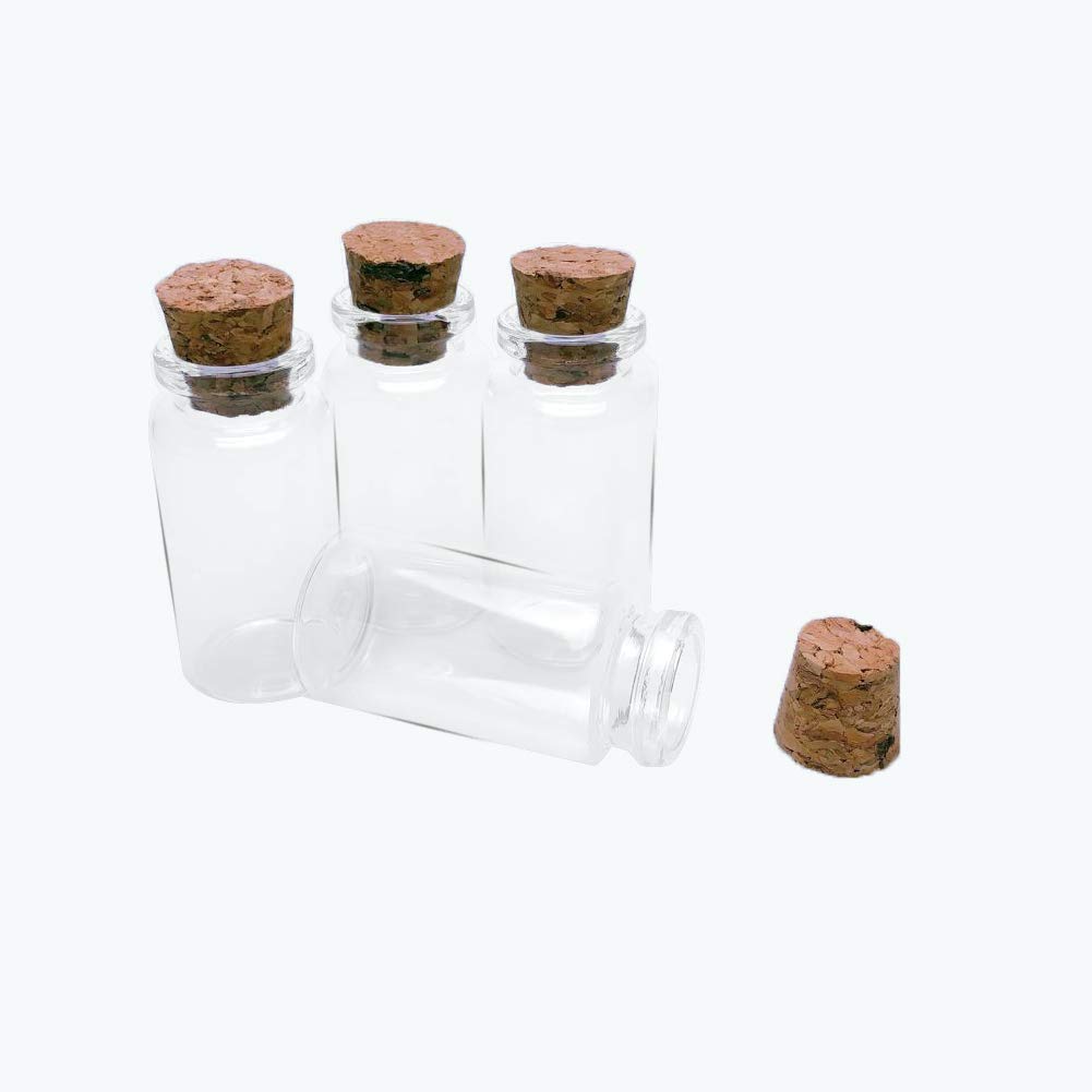 Jarvials Mini sweet empty glass bottle with cork stopper, the volume of the glass bottles is 25 ml (50.25 ml) — image 1