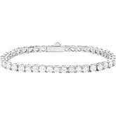 Lulu Mel 18K Gold Plated Tennis Bracelet for Women Men, 3/4/5mm Iced Out 5A Cubic Zirconia Classic Tennis Chain Bracelets 7 Inches 8 Inches, Diamond Tennis Bracelet Lady Fashion Jewelry