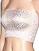 CENG MAU Women's Plus Size Floral Lace Unlined Stretchy Strapless Bandeau Tube Tops See Through Bras