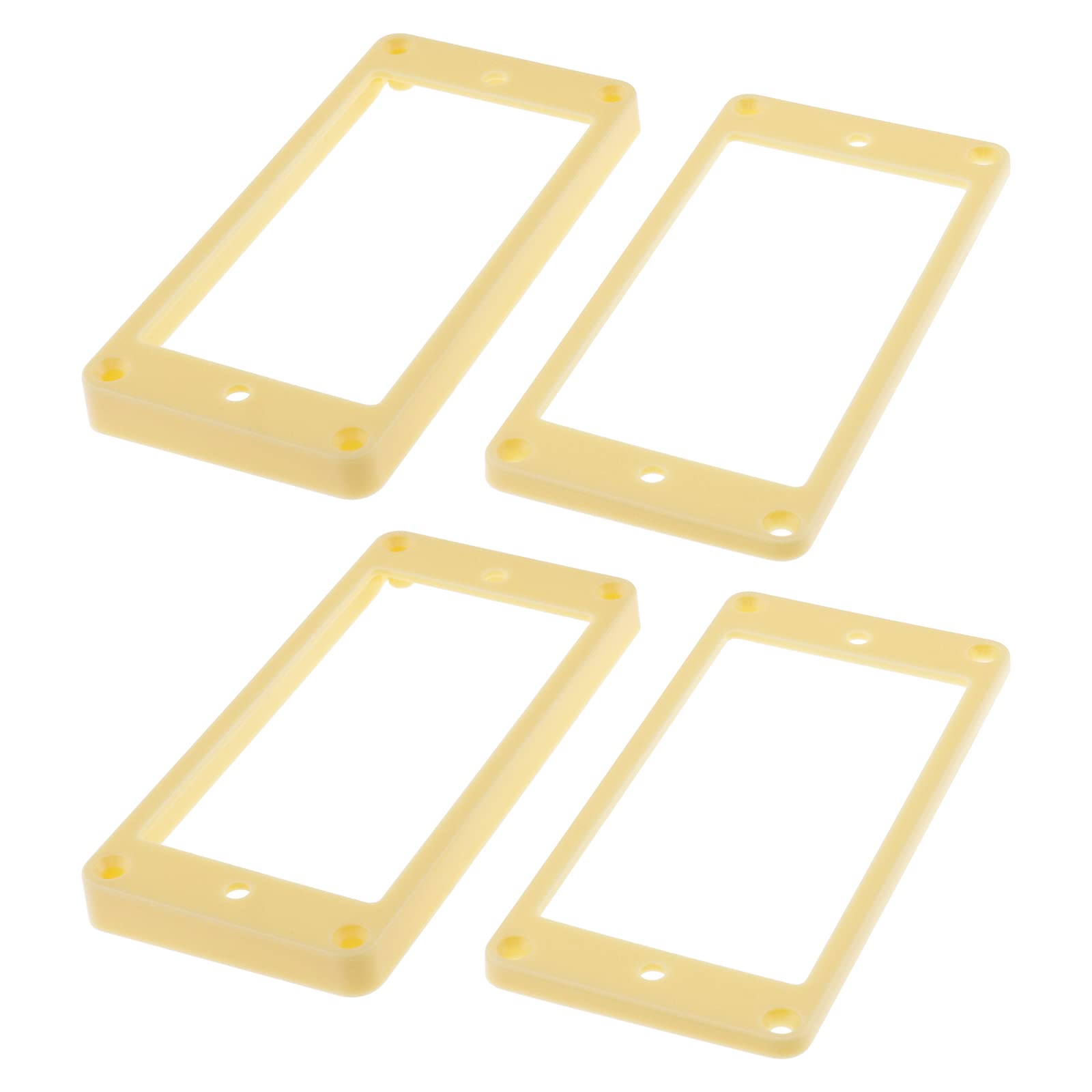Be In Your Mind 4Pcs Humbucker Pickup Frame Humbucker Pickup Mounting Rings Set Pickup Straight Frame Accessories for Electric Guitar Plastic Cream