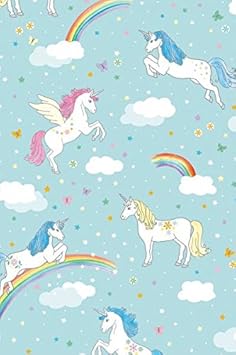 1 Rolle Einhorn Geschenkpapier 70cm x 2m