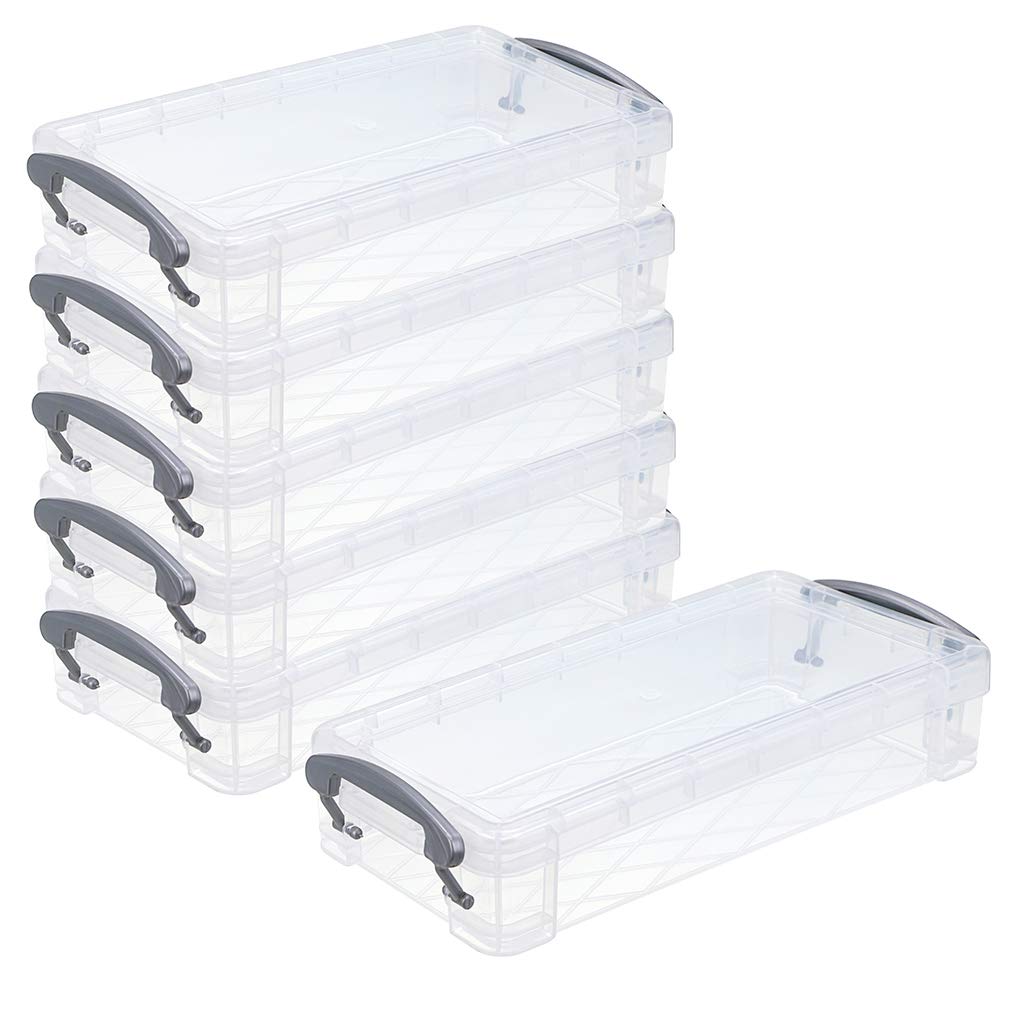 Sumnacon Set of 6 Stackable Pencil Storage Boxes for Coloured Pencils (Transparent)