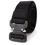 OHENNY Military Tactical Belt,Heavy Duty Waist Belt, Quick-Release Webbing Nylon Belts with Metal Buckle