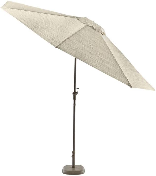 Hampton Bay Statesville 9 Ft Steel Crank And Tilt Round Patio Umbrella In Heather Gray Amazon Ca Electronics