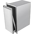 Atatod 14-inch Single Pull-Out Trash Drawer Stainless Steel Outdoor Kitchen Trash cans can Store a 10 Gallon Commercial Trash can Without Handle Design