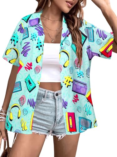 Retro Glow Party Button Down Shirt