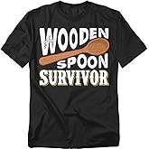 Popfunk Wooden Spoon Survivor T Shirt – Funny Nostalgic Humor Tee for Men or Women, Unisex Adult