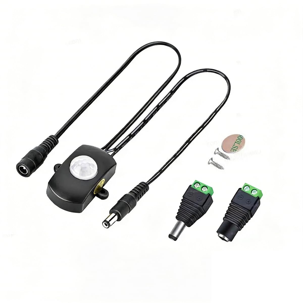 Taikuwu Aotomatic Mini 5A/12V 24V PIR Infrared Motion Sensor Detector Switch for LED Strip Light + Female Male DC Power Connector