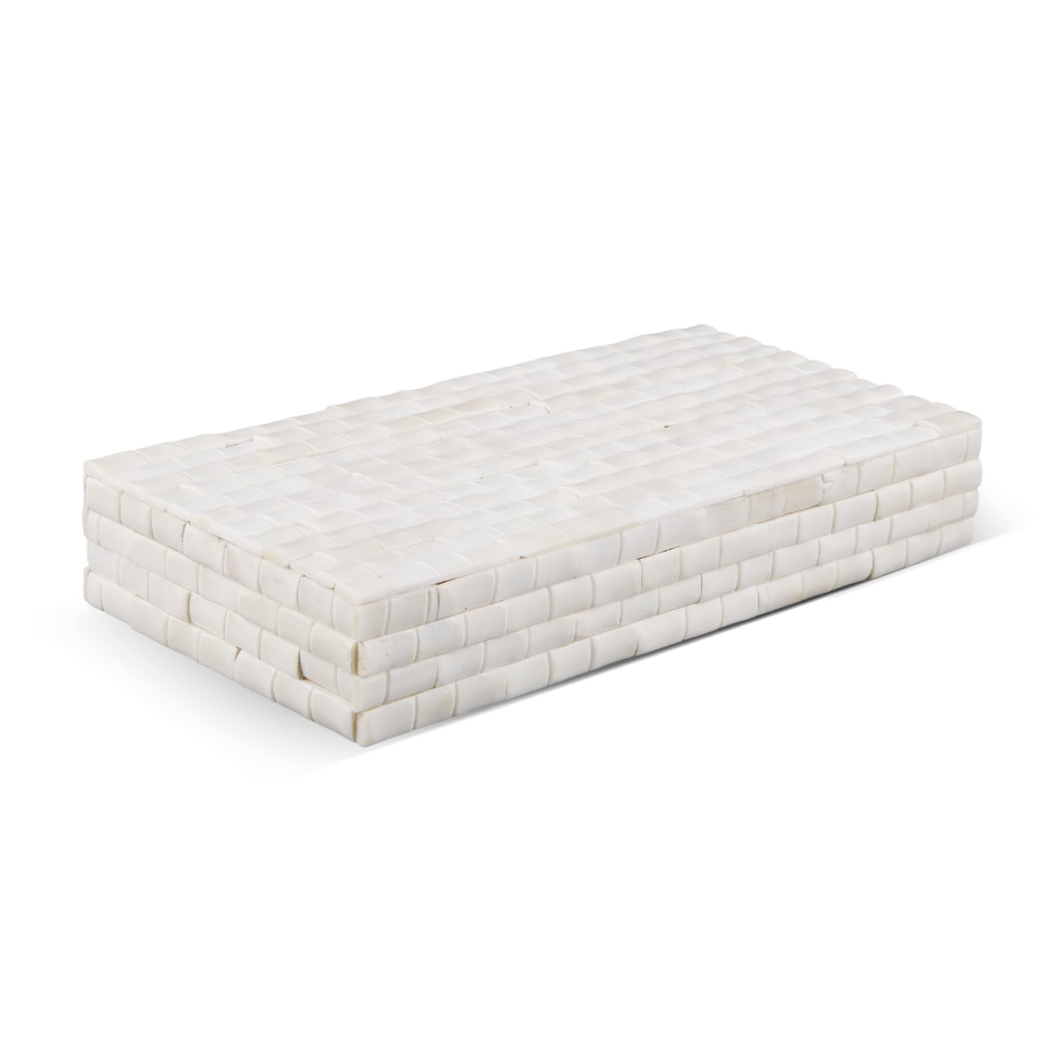 Handicrafts Home Large Decorative Storage Box 12x6– Coffee Table Organizer Box, Modern Home Décor Accent, Keepsake Memory Box, Jewelry Storage Box, Boho Decorative Box with Lid for Shelf, Mantle Decor