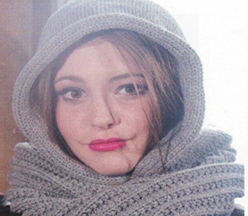 Angela & William Unisex Handmade Warm Hooded Scarf and Poncho Pullover (White)