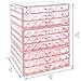 Makeup Cosmetic Organizer Cosmetics Organizers Storage Drawers - 3 Pieces Set, Diamond Pattern, Pink (9 Drawers)