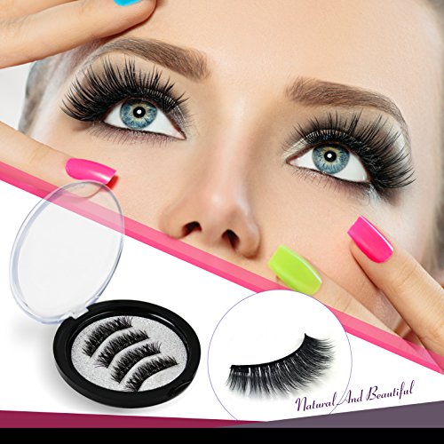 Magnetic eyelashes dual magnet glue-free 3d reusable fu…