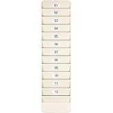 Pyramid Time Systems 500-12 Badge Rack, Wall-Mounted Time Card Holder | 12 Standard-Size Slot Pockets, Compatible With Pyramid Swipe Cards and Proximity Badges, Lightweight Durable Plastic, Gray