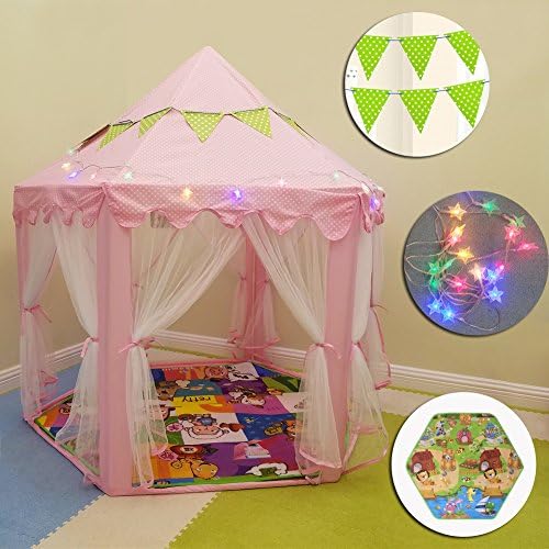 Princess Castle Tent Kids Play Tent Child Toddler Baby Big Indoor Playhouse for Girls - Pink