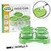 Glass Baby Food Storage Containers (4 Pk) - 2oz Jars in Stackable Storage Tray w Tight Interlocking Base- Dry-Erase Marker Labeling- Microwave Freezer Dishwasher Safe- Babyfood Breast Milk, Gift