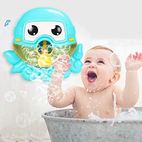 CONVLI Baby Bath Bubble Machine Automatic Bubble Blower Battery Operated Musical Octopus Bath Bubble Toys for Infant Baby Children Kids Happy Tub Time