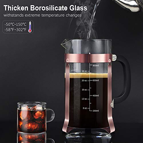 Upgraded French Press Coffee Maker Stainless Steel 34 oz, Coffee Press